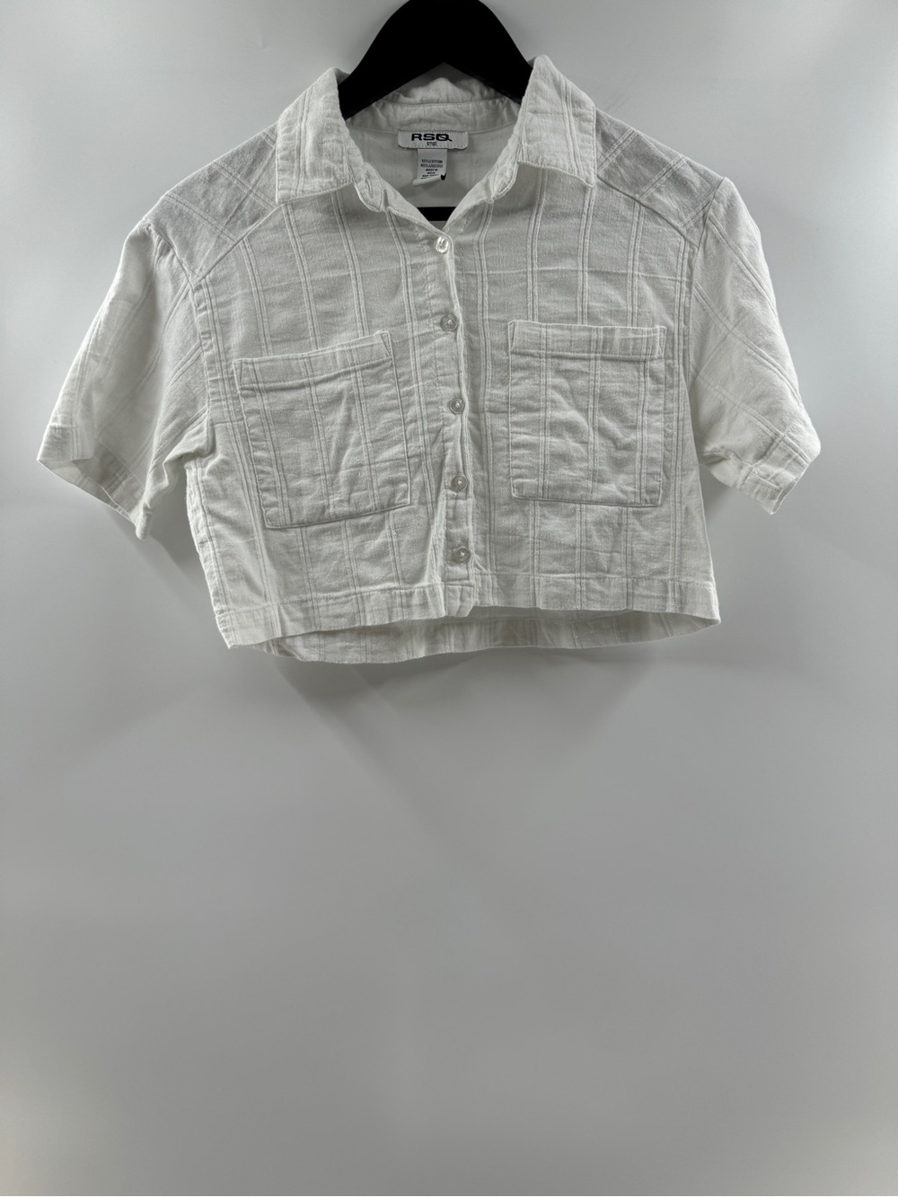 RSQ White Cropped Button Up Shirt – Women's Small